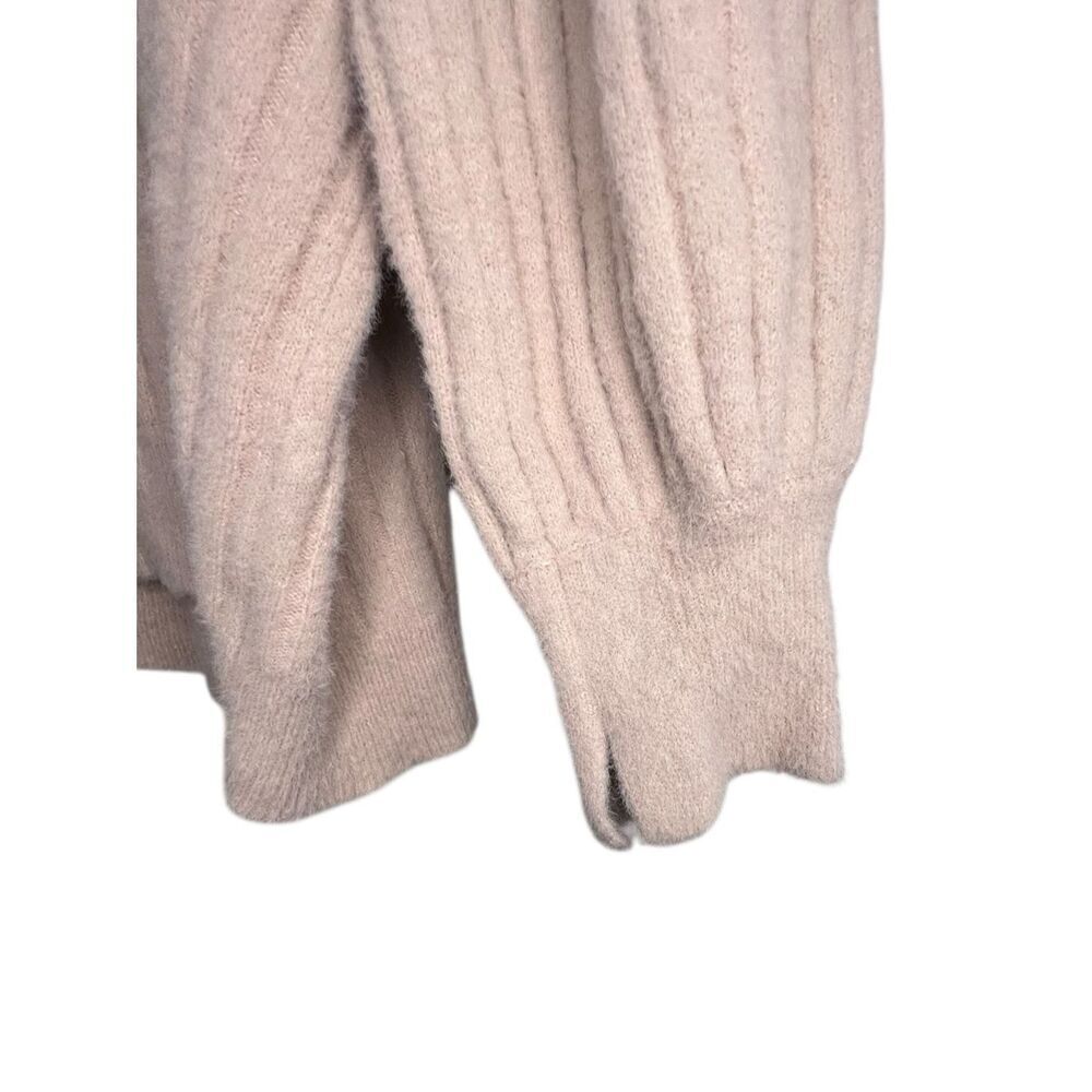 Aerie Blush Pink Oversized Fuzzy Long Sleeve Ribbed Sweater - Picture 2 of 5
